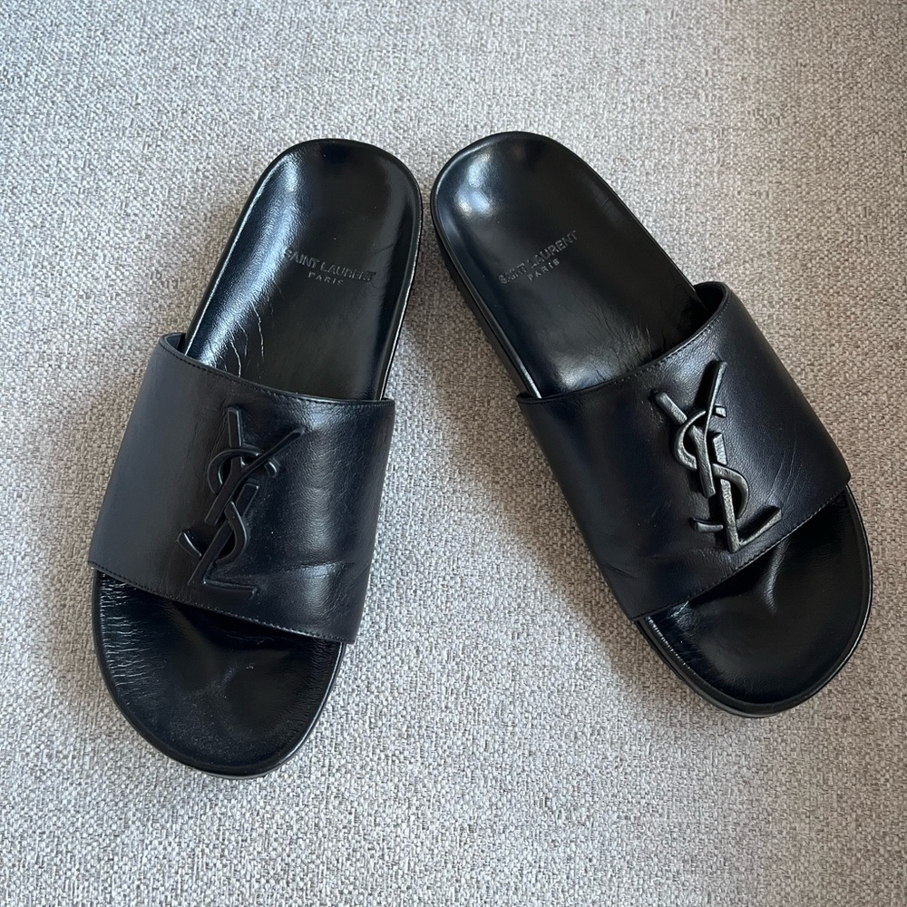 Saint Laurent Black Slides - Joan in Nero - size 35